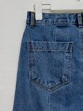 [unisex] Back pin tuck wide denim pants