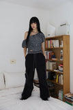 Berry flower frill pants
