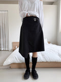 BUCKLE WRAP NYLON SKIRT