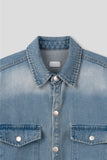 Snap Button Denim Shirt Jacket
