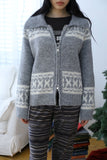 Snowflake Nordic Knit Zip-up