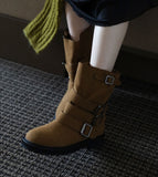 Round three belt boots