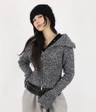 Boca collar knit zip-up