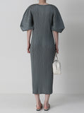 [Premium] Issey Pleats Kabra Sleeve Long One Piece