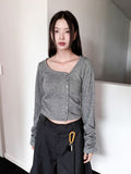 SIDE BUTTON STRAP CARDIGAN