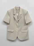 Kanna Linen 3 Button Overfit Half Jacket