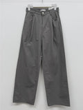 121 One Tuck Cotton Wide Pants