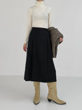 Lehman Wool Pleated Long Skirt