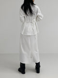 Pie pintuck banding long skirt