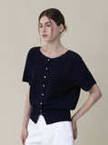 [Premium] Whole Garment Cassia Linen Short Sleeve Cardigan