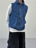 Detail Denim Anorak Vest