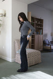 Blue black span bootcut jeans