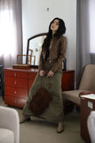 Suede layered skirt