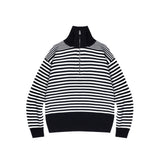 Banker Stripe Half Zip-Up Knit