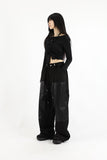 Crop shirring halter tee