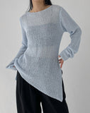 Crople Boat Neck Loose Fit Long Knit
