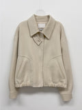 [wool100%/handmade] Bijo Collar Wool Short Blouson