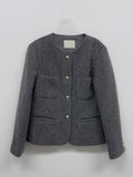 Musk No-Collared Tweed Jacket