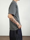 Stripe half T-shirts