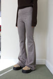 Suede bootcut pants
