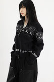 Nordic black knit zip-up