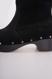 stud suede platform boots
