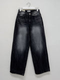 [unisex] Crack Thin Washing Wide Denim