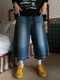 Cut Washed Bermuda Denim