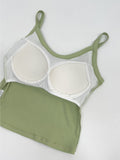 Ribbed U-neck Bra Top Sleeveless