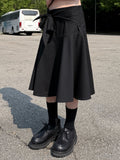 STRIPE RIBBON MIDI SKIRT