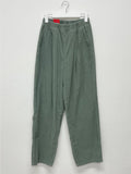 Banding corduroy long wide pants