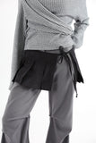 Back button pin tuck bootcut slacks