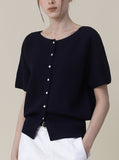 [Premium] Whole Garment Cassia Linen Short Sleeve Cardigan