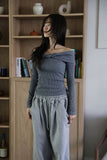 Muller twist off-shoulder top