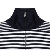 Banker Stripe Half Zip-Up Knit