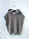 Lea hood zip-up knit vest