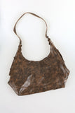 Crack leather brown shoulder bag