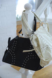 Nylon studded shoulder bag
