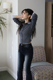 Blue black span bootcut jeans