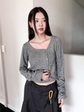 SIDE BUTTON STRAP CARDIGAN