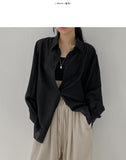 Marine Backslit See-Through Overfit Shirt