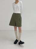 Lip pocket cotton shorts pants