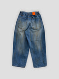 Oil wave denim pants