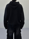 Plus jacquard snap hood knit