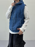 Detail Denim Anorak Vest