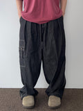 Side zipper pocket stitch balloon denim