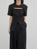 Cord Half-Hole Bijo Short Sleeve Jacket