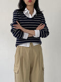 [Plan] Kissing Ribbed U-neck Knit T-shirt