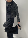 Fence color matching tweed crop cardigan