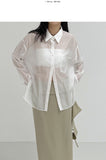 Tencel See-Through Loose Fit Blouse